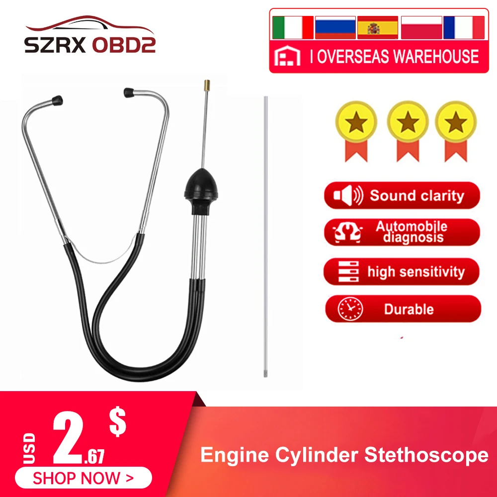 Auto Cylinder Stethoscope Car Engine Block Diagnostic Automotive Hearing Tools A - £90.75 GBP