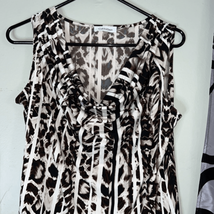Calvin Klein Blouse Top sleeveless animal cowl neck M super soft light fabric - £8.47 GBP