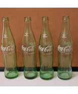 4 Vintage COCA COLA Green Bottles 16 OZ  Tifton, Spartenburg, Balt, Alex... - $36.00