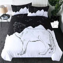 Three-piece Set Of Black And White Printed Bed Linen And Duvet Cover - £118.10 GBP+