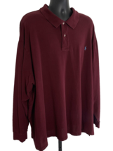 Polo Ralph Lauren 6XB Big Long Sleeve Polo Shirt Burgundy Blue Pony All Cotton - £21.21 GBP
