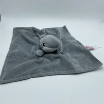 Fiesta Vernon Gray Shark White Satin Plush Security Baby Blanket, 13 X 13 Inch - £12.52 GBP