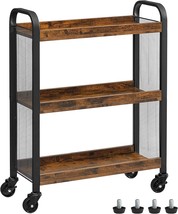 Vasagle Serving Cart, Slim Kitchen Cart For Narrow Spaces, Rolling Storage Cart - £83.12 GBP