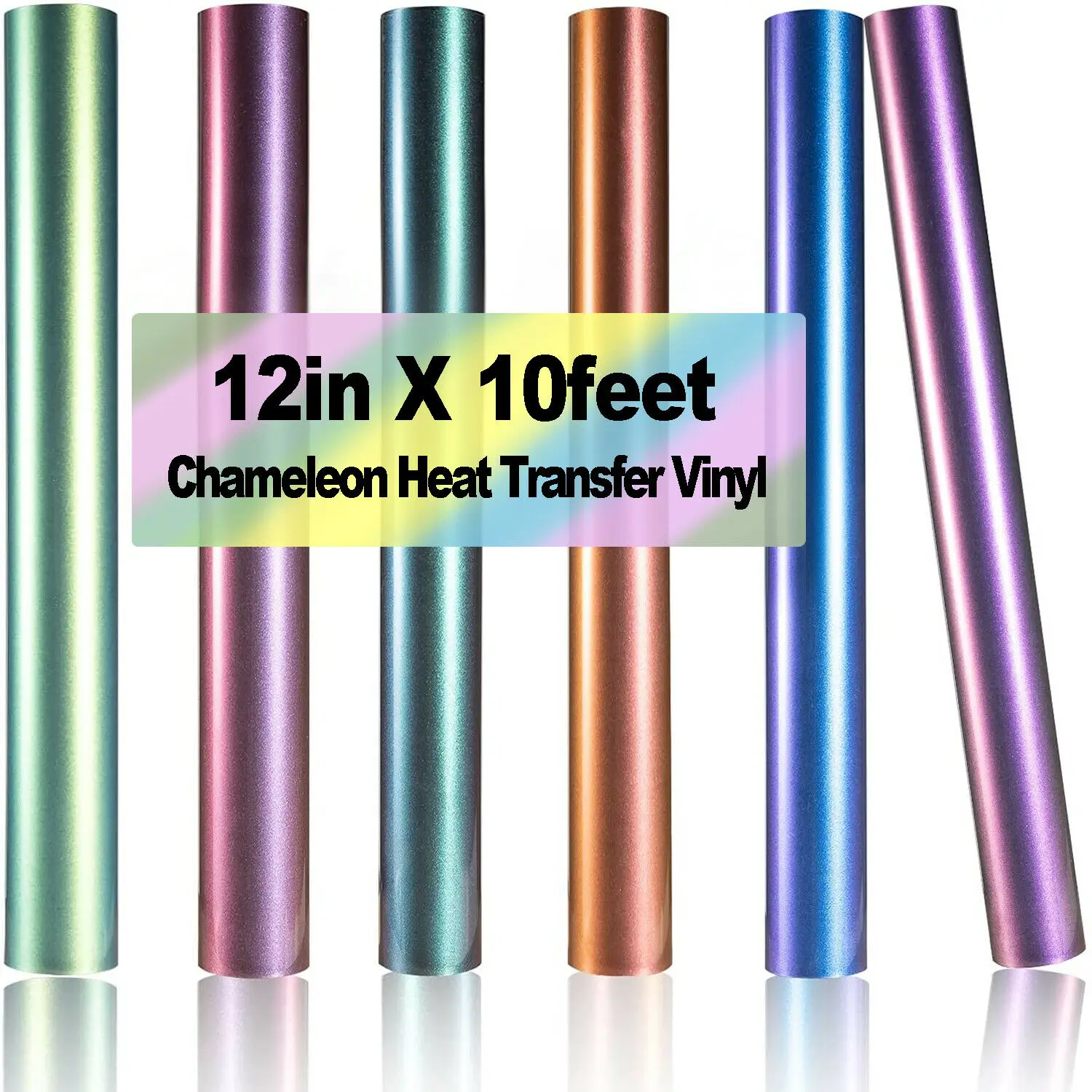 HTVRONT 30x300cm Chameleon Gradient Color Heat Transfer Vinyl for Printing - $452.95 MXN