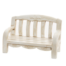 Darice Ivory Fairy Garden Bench With Carvings - £21.79 GBP