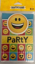 EMOJI  Emojions Birthday Party Invitations-1 Ea Pk Of 8 Invitations W Envelopes - £9.45 GBP