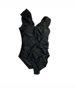 Blooming Jelly Swimsuit Large Black One Piece Ruffled Slimming NonAdjust... - $458.41 MXN