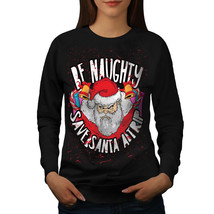 Wellcoda Naughty Santa Christmas Womens Sweatshirt,  Casual Pullover Jumper - £22.91 GBP+