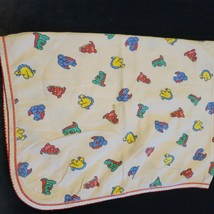 Vintage 80s 90s Baby Osh Kosh B&#39;Gosh Primary Color Dinosaur Receiving Blanket - £63.30 GBP