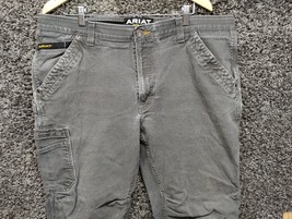 Ariat Jeans Men 40x34 Gray M4 Low Rise Rebar Boot Utility Carpenter Stretch Pant - £29.52 GBP