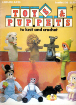 Lot of Three Leaflets Knit &amp; Crochet Puppets - Leisure Arts, Needle Works, Lily - $9.95