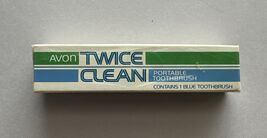 Vintage 1984 Avon Twice Clean Portable Toothbrush 1 Blue Toothbrush New ... - $10.44