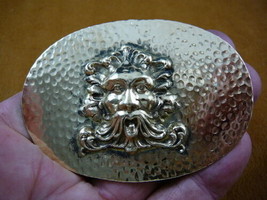 (b-gm-10) Green man nature AEOLUS Wind God face Mask pin pendant brass brooch - £21.79 GBP