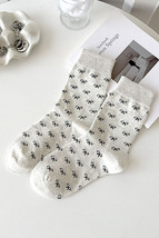 White Bow Ribbed Edge Crew Socks - €1,26 EUR