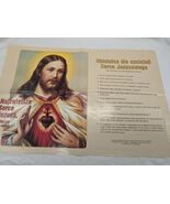 Polish Jesus Christ The Sacred Heart Poster 18 1/2&quot; X 12 1/2&quot; - $326.89 MXN