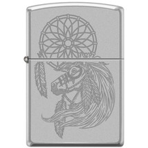 Zippo Lighter - Horse &amp; Dreamcatcher Satin Chrome - 854448 - £21.78 GBP