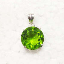 Gorgeous GREEN PERIDOT Gemstone Pendant, Birthstone Pendant, 925 Sterling Silver - £30.10 GBP
