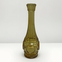 1970s Wheaton Glass Bullseye Amber Glass Vase Vessel Coin Motif Vase Vin... - $13.46