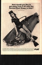 1966 Fiat 1500 Spider Convertible sexy girl in shorts Print Ad nostalgia b1 - £19.31 GBP