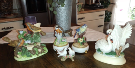 5pc Porcelain Swan Lake Music Box &amp; Various Other Bird Figurine Lot Collectable - £39.56 GBP