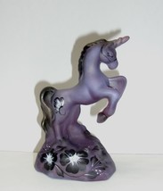 Fenton Glass Purple Satin Butterfly Noir Unicorn Figurine Ltd Ed #6/38 M Kibbe - £146.59 GBP