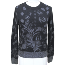 CHRISTIAN DIOR Sweater Top Blue Long Sleeve Crew Neck Print Cashmere Sz ... - £562.93 GBP