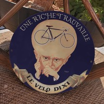 Vintage 1931 Le Velo Dixi Bicycle Une Riche Trauvaille Porcelain Gas & Oil Sign - £98.29 GBP