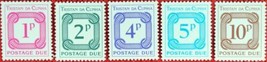 Tristan da Cunha J6-J10 MNH Postage Dues wmk 373 Crown &amp; CA ZAYIX 011022SM31M - £1.17 GBP