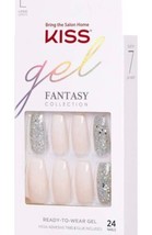 LOT of 2 KISS Gel Fantasy Press-On Glue-On Gel Nails Long 24 Nail &quot;Frien... - £7.34 GBP