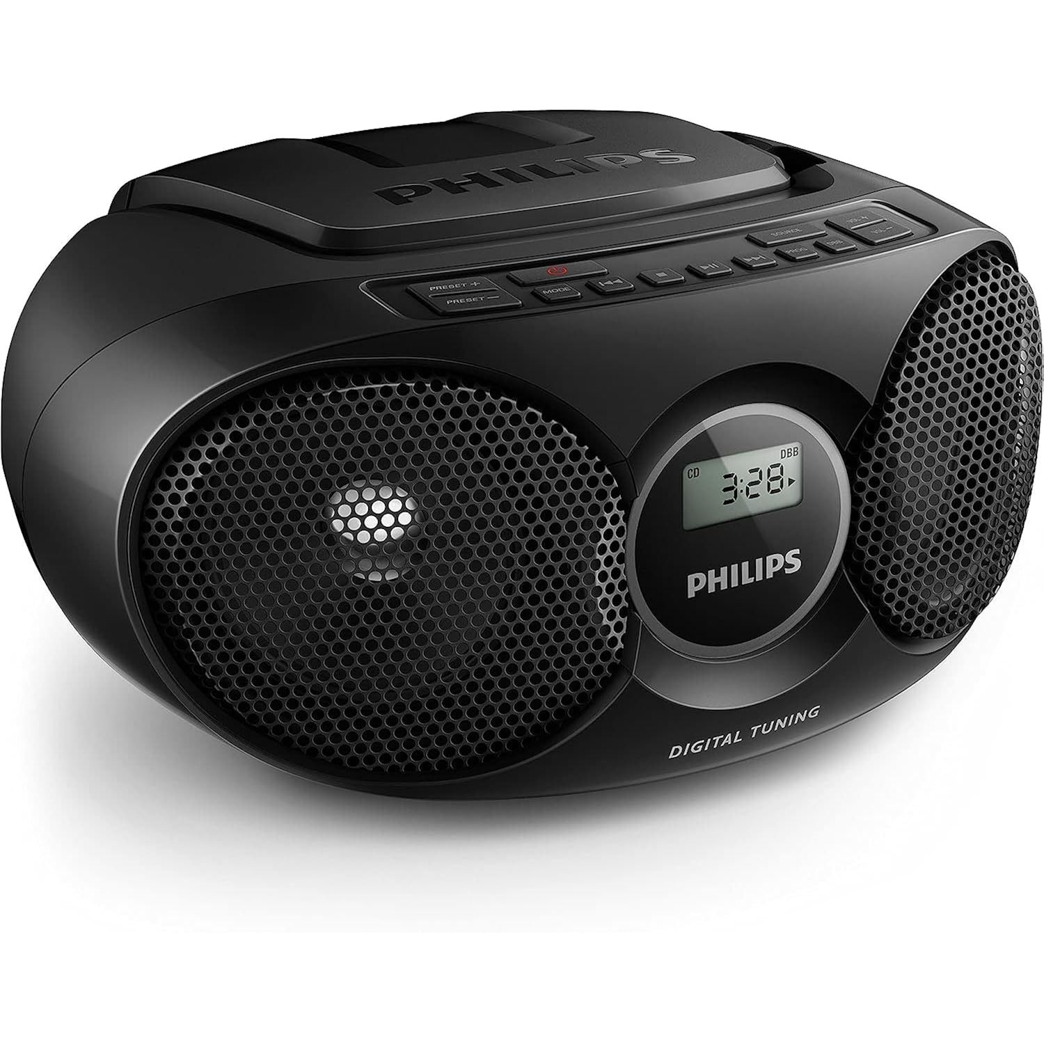 Philips Portable CD Player Boombox, Stereo Dynamic Bass Boost Speakers, Lightwei