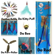 GO CAT FEATHER &amp; ROD TOY INTERACTIVE TEASER CATNIP TOYS REFILLS ASSORTED... - $134.49 MXN+
