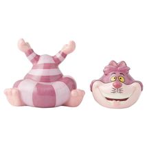Cheshire Cat Salt and Pepper Shakers Disney Pink Ceramic Cartoon Collectible image 3