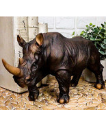 African Safari Grasslands Rhinoceros Horned Beast Decorative Figurine 11... - $43.45 CAD