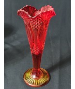 Antique Amberina Pressed Glass Trumpet Vase - $54.23 CAD
