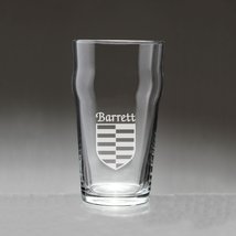 Barrett Irish Coat of Arms Pub Glasses - Set of 4 (Sand Etched) - £54.48 GBP