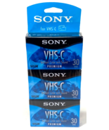 New Sealed 3-Pack Sony VHS-C Camcorder Tapes TC-30VHGL 30 min Premium - $14.03