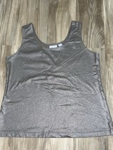 Chicos Size 1 Gold Metallic Sleeveless Tank Top - $12.86