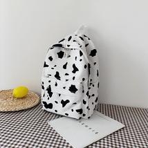 Vintage Casual Women Nylon Backpack Cow Pattern School Bag For School Teenagers  - £30.37 GBP