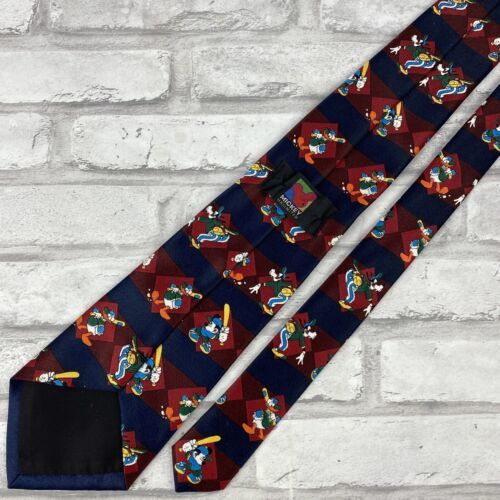 Disney Mickey Unlimited Mickey Goofy Donald Duck Baseball Tie 100% Polyester Item image 3
