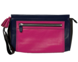 Coach Legacy Colorblock Pink, Navy, and Brown Leather Wristlet Purse - £74.69 GBP