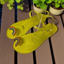 Katy Perry Women&#39;s The Geli Flat Yellow Jelly Sandal Rainbow Pride Women... - $24.74