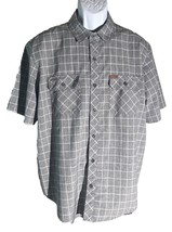 ORVIS Men&#39;s Short Sleeve Button Down Shirt Gray White Large - £11.09 GBP