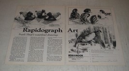 1990 Koh-i-noor Rapidograph Pens Ad - Frank Hnat&#39;s waterfowl drawings - £14.48 GBP