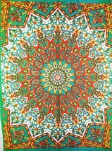 Traditional Jaipur Star Mandala Poster, Hippie Wall Tapestry, Indian Dorm Decor, - £12.60 GBP