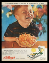 1956 Kellogg&#39;s Corn Flakes Cereals Vintage Print Ad - £9.65 GBP