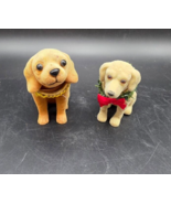 2 Vintage Flocked Nodder Puppy Dog Figure Brown Dashboard Bobblehead Hot... - $456.16 MXN