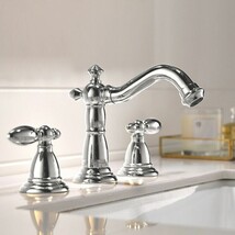 Chrome  Color 8&quot; widespread bathroom Lavatory Sink faucet Classic deck mounted - £85.68 GBP