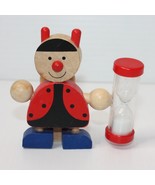 Kid&#39;s Ladybug Toothbrush Holder and Hourglass Sand Timer - £3.93 GBP