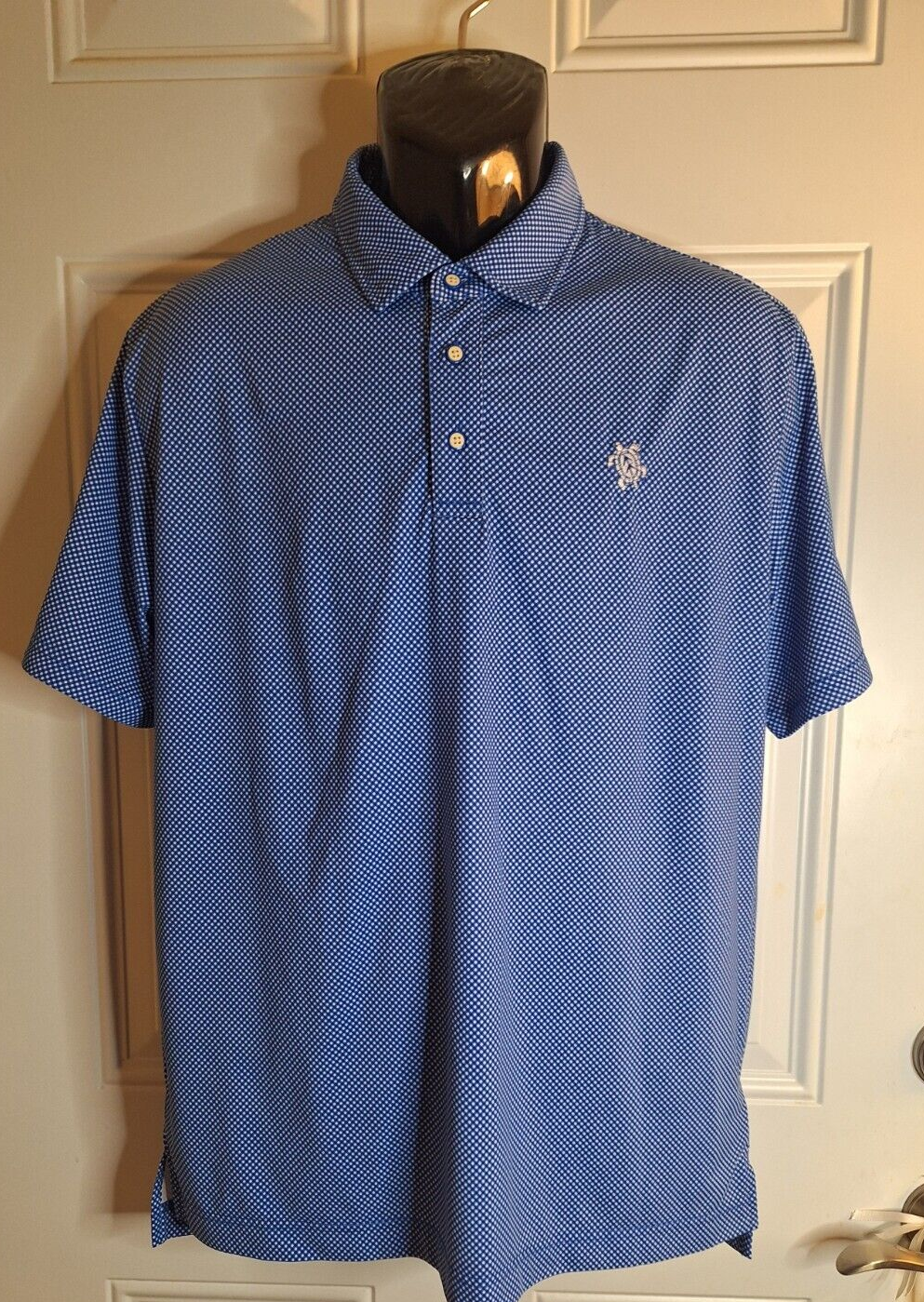 Men&#39;s Robert Graham Blue Short Sleeve Polo Large Shirt Turtle Creek Golf... - £22.76 GBP