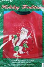 Candamar Designs 1998 Holiday Traditions Santa Candy Cane Wearable Cross Stitch - £11.86 GBP
